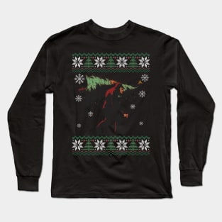 Bigfoot Ugly Christmas Design Sasquatch Xmas Long Sleeve T-Shirt